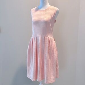 Peach Color Sleeveless Midi Aline Dress